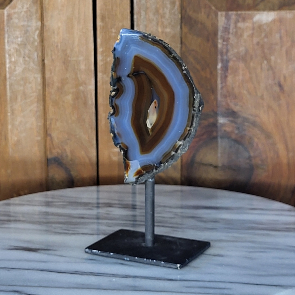 Agate Geode Slice on Stand